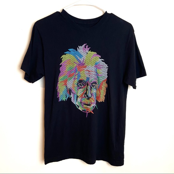Bioworld Albert Einstein Black Tee S - Picture 2 of 7